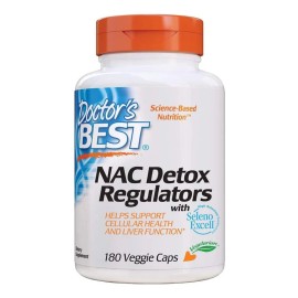 NAC Detox Regulators 600mg N-Acetyl Cysteine con Selenio y Molibdeno180 Cpsulas Vegetales Suplemento Vegetariano Frmula Natural Cientficamente Probada