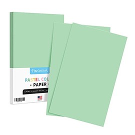 8.5 x 14” Green Pastel Color Paper – Great for Cards and Stationery Printing | Legal, Menu Size | Lightweight 20lb Paper | 50 Sheets