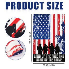Memorial Patriotic Garden Flag, 12x18 Inch Double Sided Veteran USA Yard Flag 4th of July Independence Outdoor Decoration