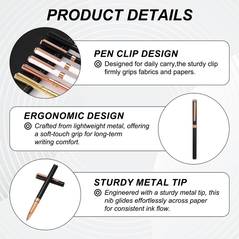 PATIKIL Advanced Metal Rollerball Pen 0.5mm Black Ink Metal Ballpoint