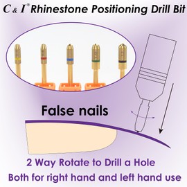 C & I Nail Drill V-Cut Hole Bit for Rhinestone Positioning Professional Manicure Tool of Nail Techs Easy to Fix Diamond on False Nails Improve Nail Art Quality (1.0 mm)