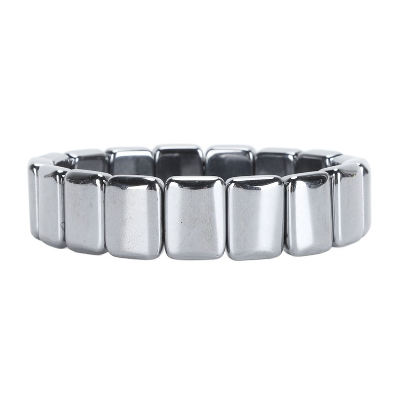 Terahertz Rectangle Bead Bracelet Energy Stone Fashion Unisex Terahertz Elastic
