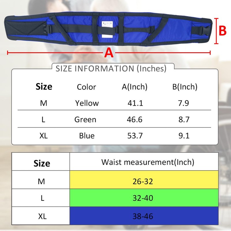 Ehucon Gait Belt for Seniors Transfer Belt Quick Release Buckle,