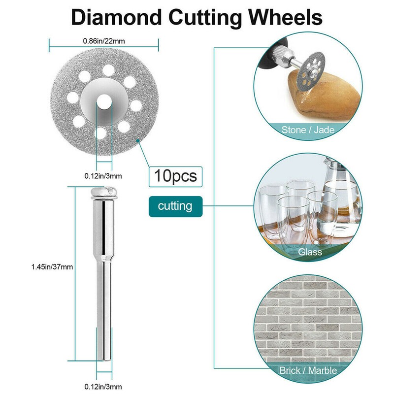 60Pcs/Set Cutting Disc Saw Blade Chuck Set for Electric Drill