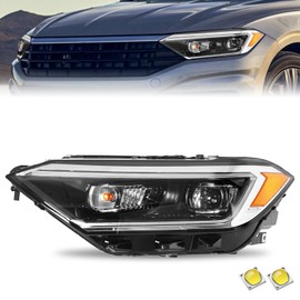 SOCKIR Headlight Assembly Fit for 2019-2022 Volkswagen Jetta [Factory Projector Models] Headlamp w/LED DRL Left Driver Side Head Light (LH)