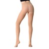 MANZI 2 Pairs Run Resistant Control Top Opaque Tights(Suntan,M)