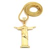 NYFASHION101 Christ The Redeemer Pendant 4mm 36" Franco Chain Necklace