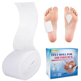 Ecoofor Adhesive Felt Sheet – 1/4" x 6" x 2.5 Yard Felt Roll with Adhesive Backing, Premium Wool Rayon Blend for Orthopedic Cushioning, Foot Pain Relief & Support (1 Roll)