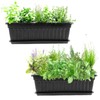 JOIKIT 17 Inches Black Plastic Planter Box, 6 Packs, Good