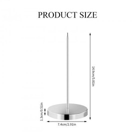 Vesaneae Pack of 2 note picks, receipt holder, receipt holder with round base, paper spike holder, desk receipt holder, stainless steel receipt holder for restaurants, bars, offices