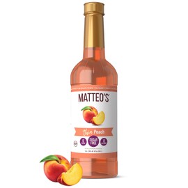 Matteo's Sugar-Free Fruit Syrup, Sweeteners for all types of Beverages- for Pastry, Dessert, Kitchen, Restaurant and Bars, Natural Peach Flavor, Fruity, Juicy Non Alcoholic Syrup (33.8oz - 1pk)