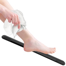 Shower Foot Rest, Corner Shower Bar for Shaving Legs, Wall Mounted Hotel Shower Foot Ledge, Brass Bar Bathroom Foot Step (Matte Black)