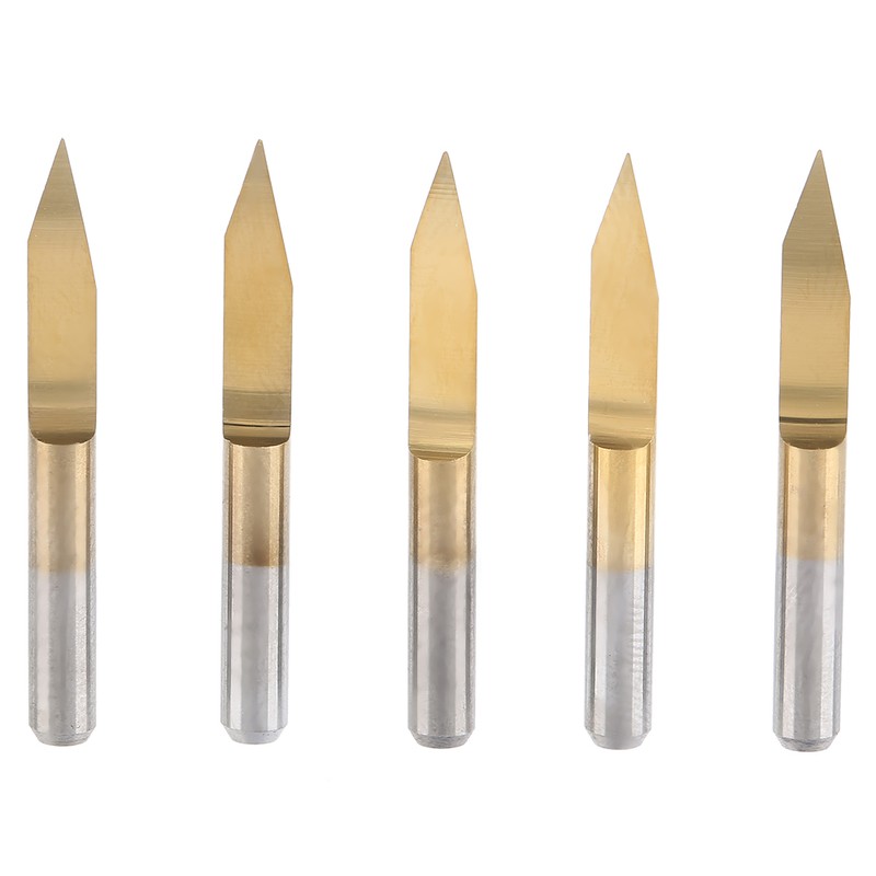 10pcs 3.175mm Titanium Coated Tungsten Steel Engraving CNC Bit Carving