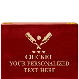 Crown Awards Cricket Rosewood Humidor Gift, Customize with Your Own Text Engraving