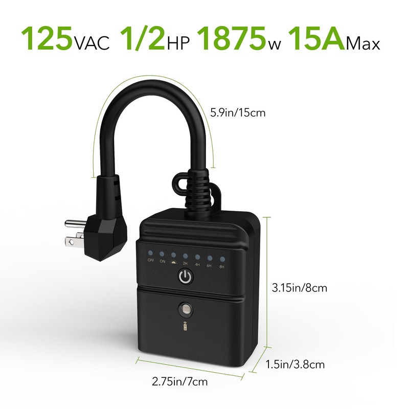 BN-LINK Outdoor Light Timer, Dusk to Dawn Light Sensor Timer,