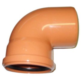 Soil Pipe 90 Degree Bend 110 mm Inlet - Push Fit - Brown - Waste