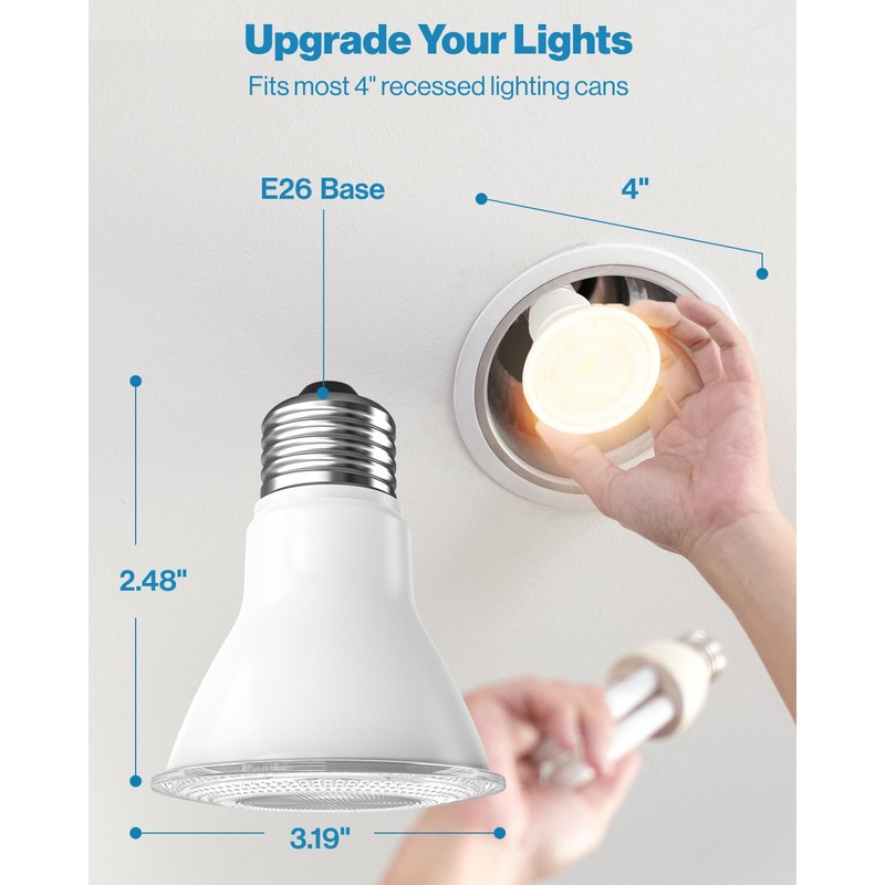 Sunco PAR20 LED Bulbs, Flood Light Bulb Outdoor, 500 LM,