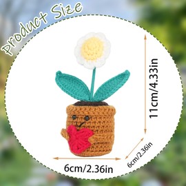 Aruigu Pocket Hug Positive Sunflower, Creative Knitting Wool Sunflower Doll, Mother's Day Birthday for Families, Friends, Courage Gift, Get Well Soon Gift, School Gift