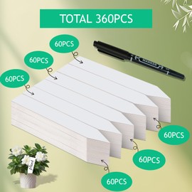 Plant Markers Garden Labels 360 Pcs Plastic Plant Labels Name Tags with Permanent Marking Pen for Seedlings Outdoor Nursery Garden Identification Stakes Tags Pot Marker White Color