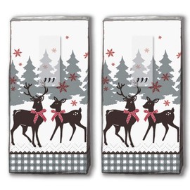 20 Handkerchiefs (2 x 10) Handkerchiefs Lovely Deer/Deer/Winter/Christmas