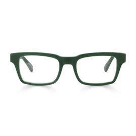 eyebobs - Fare n Square | Premium Reading Glasses for Men and Women | Square Frame for Wide Faces, Matte Hunter Green, 1.75