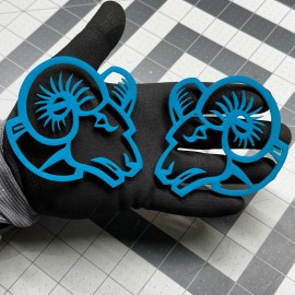 usa Standard For Ram Custom Emblem Badges Glossy Light Blue New Custom Angry Aggressive