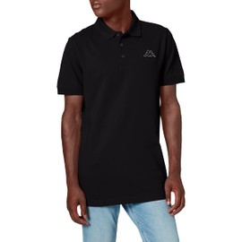Kappa Unisex Polo Shirt PELEOT Women Men 303173 black, konfektionsgröße:XXL