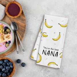 WFSM Nana Gifts Kitchen Towels - Gifts for Nana Kitchen Towels, Banana Gifts Hand Towels, Gifts for Nana Tea Towels, Nana Gifts from Grandkids Dish Towels, Nana Gifts for Mothers Day, 16×24 Inches