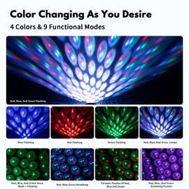 LuxLumin Car Roof Lights, USB Star Projector Night Light, Adjustable Interior Car Lights,Portable Car LED Lights 4 Colors& 9 Functional Modes Star Lights for Car Decor,Ceiling, Bedroom,Party,1 Pack