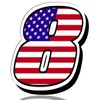 Racing Rally Number 8 Sticker Decal USA Flag N 308