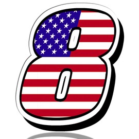 Racing Rally Number 8 Sticker Decal USA Flag N 308