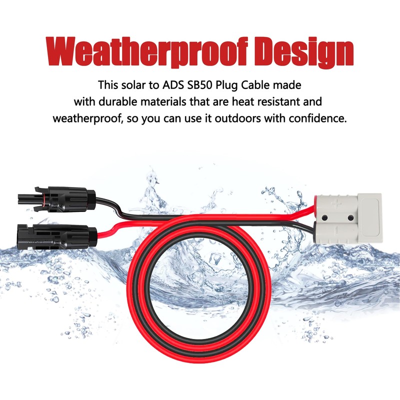 Magiktech Solar Panel Charge Cable Compatible with Anderson SB50 Connector