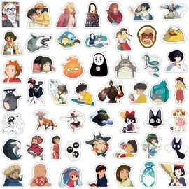 Yangsiw Hayao Miyazaki Stickers Japanese Cartoon Stickers, Studio Ghibli Anime Stickers for Laptop, Cars, Phone, Water Bottle, Skateboard, Suitcase, Guitar, Pad 50pcs …
