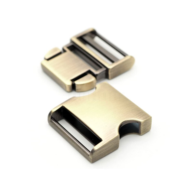CRAFTMEMORE 1 inch Metal Curved Side Release Buckle Adjustable Clip