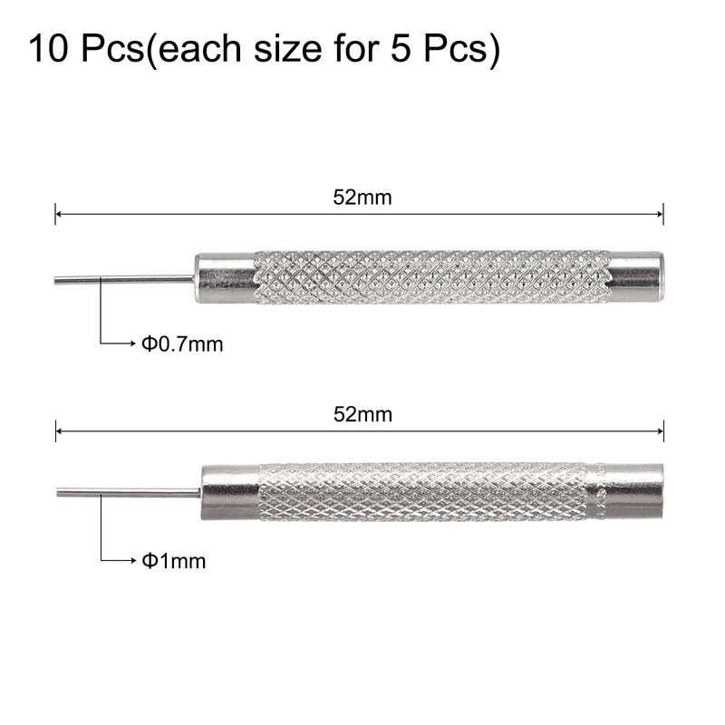 sourcing map Watch Band Pin Punch 0.7mm 1mm Dia Watch