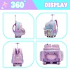 HTgroce Mermaid Rolling Backpack with Wheel,School Backpack for Kids Girl