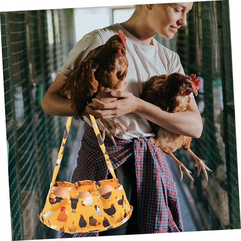 CIYODO Fresh Egg Collecting Basket with Pockets for Chicken Duck