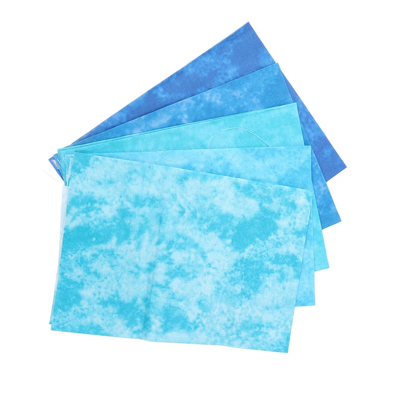 5Pcs Cotton Quilting Fabric Smudge Dyed 19.7in Long 17.7in Wide