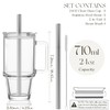 KEMORELA 24oz Clear Glass Tumbler with Handle, Lid & 13mm