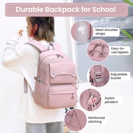 IvyH School Backpack for Teenagers Girls Boys Backpack with Large Capacity Stylish Daypack Girls with Many Pockets Casual School Bag Ideal for School and Leisure, 8541# Purple, Daypack Backpacks