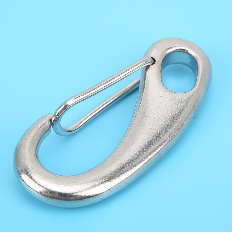 4pcs 100mm Heavy Duty Snap Rope Hook Stainless Steel Spring