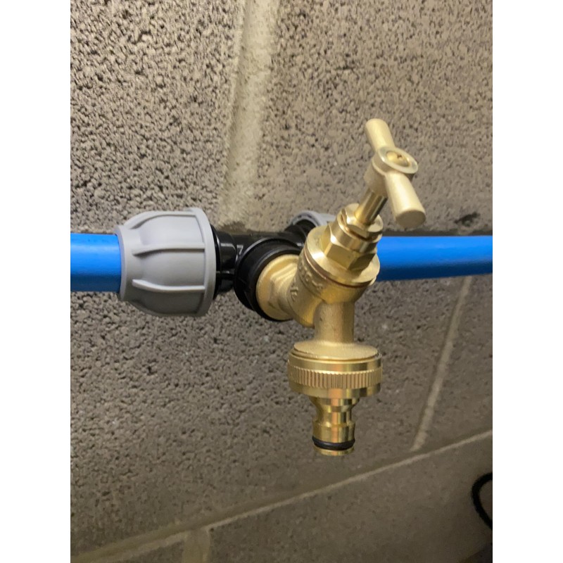 Mdpe Water Supply Pipe tee with Solid Brass bib tap