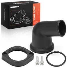 A-Premium Black Aluminum 15° 360 Swivel Water Neck/Thermostat Housing Compatible with Chevy 265-502 Big-Block Small-Block, with O-Ring & 2 Bolts, 4.3L 4.4L 4.6L 4.9L 5.0L 5.4L 5.7L 6.5L 6.6L 7.4L