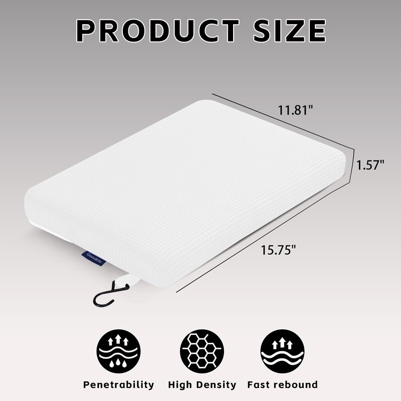 Non-Slip Shower Seat Cushion with 3D Mesh & Hooks -