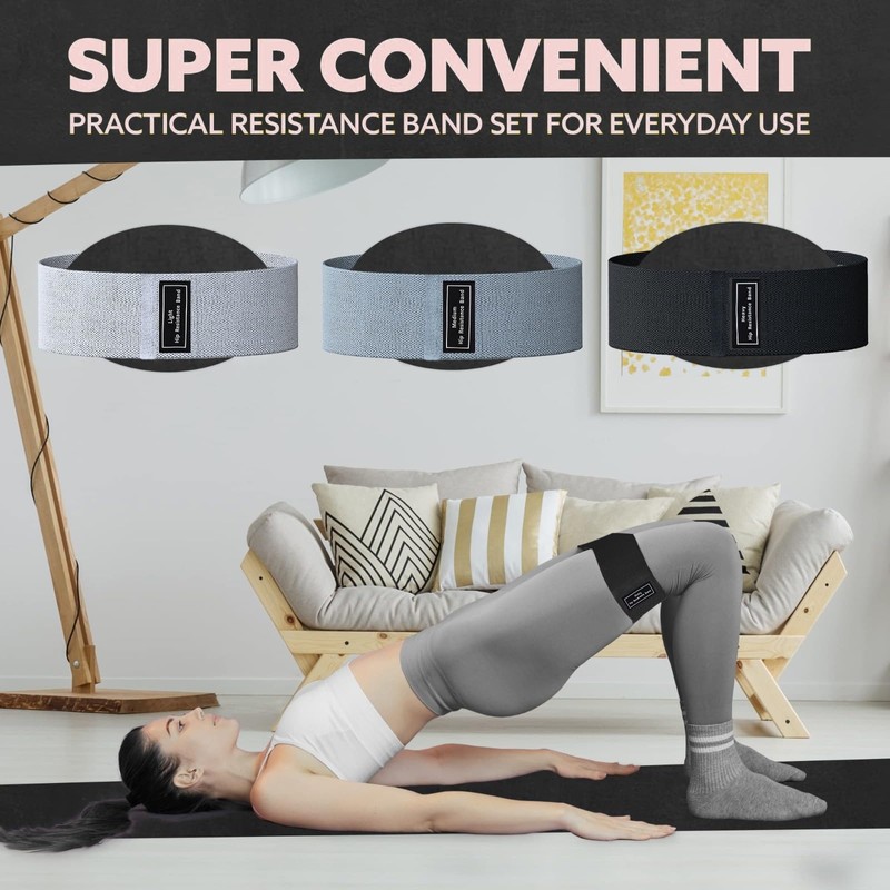 Resistance Bands for Legs and Butt, Fabric Exercise Loop Bands