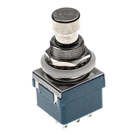 vhbw 3PDT Foot Switch Guitar Compatible with DIY Guitar Effects Devices - Foot Switch, Blue, Silver