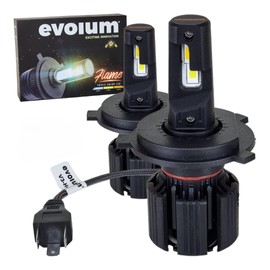 Evolum Kit de Focos Led 14000 lumenes Flame Luz Tricolor Automotriz Iluminación Principal Todas las Medidas Auto Faros Delanteros (H4)