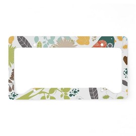 CafePress Woodland Birds License Plate Holder Aluminum License Plate Frame, License Tag Holder