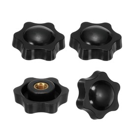 PATIKIL Star Knob M8 Head Diameter 38mm 4pcs Knob Nut Clamp Nut Plastic Replacement Part Umbrella Stand Machine Equipment Black