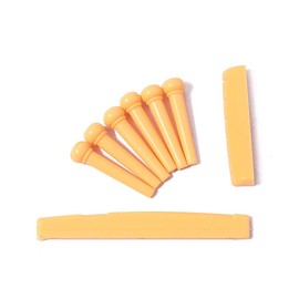 Alnicov Acoustic Guitar Plastic Bridge Saddle and Nut for Acoustic Guitar Spare Parts